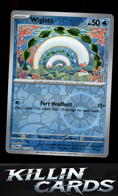 Reverse Holofoil Wiglett - 051/182 051/182 Pokemon Common SV04: Paradox Rift Car