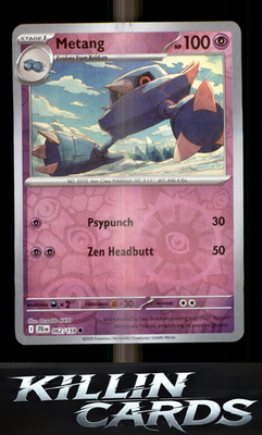 Reverse Holofoil Metang 062/159 Pokemon Common SV09: Journey Together Card NM