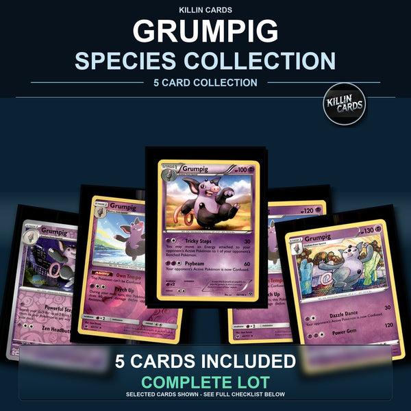 Pokemon TCG Grumpig Species Collection 5 Different Cards