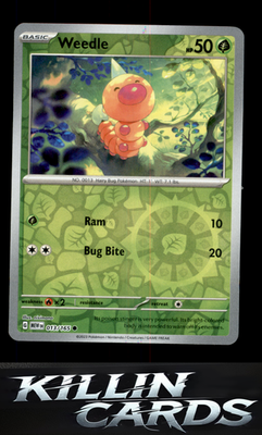 Reverse Holofoil Weedle 013/165 Pokemon Common SV: Scarlet & Violet 151 Card NM