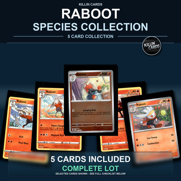 Pokemon TCG Raboot Species Collection 5 Different Cards