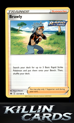 Brawly 131/198 Pokemon Uncommon SWSH06: Chilling Reign Card NM