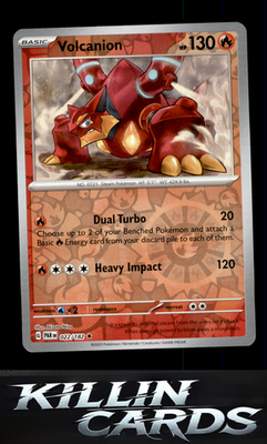Reverse Holofoil Volcanion 022/182 Pokemon Rare SV04: Paradox Rift Card NM