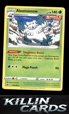 Abomasnow 010/198 Pokemon Rare SWSH06: Chilling Reign Card NM