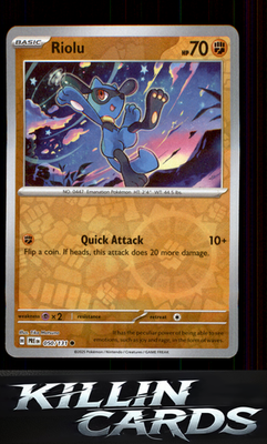 Reverse Holofoil Riolu 050/131 Pokemon Common SV: Prismatic Evolutions Card LP