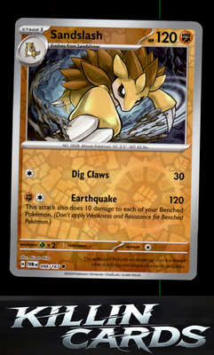 Reverse Holofoil Sandslash 098/167 Pokemon Uncommon SV06: Twilight Masquerade Ca