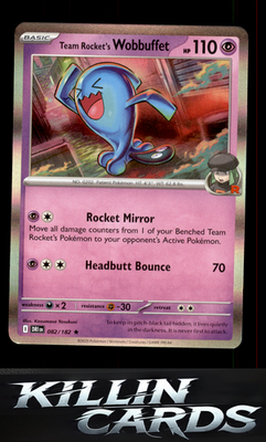 Team Rocket's Wobbuffet 082/182 Pokemon Rare SV10: Destined Rivals Card NM