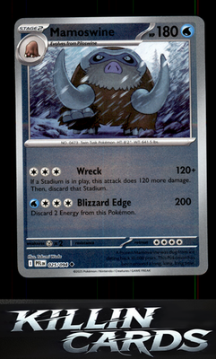 Reverse Holofoil Mamoswine 025/094 Pokemon Uncommon ME02: Phantasmal Flames Card