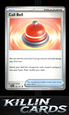 Call Bell 165/191 Pokemon Uncommon SV08: Surging Sparks Card NM
