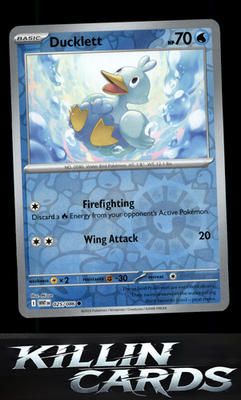 Reverse Holofoil Ducklett 025/086 Pokemon Common SV: White Flare Card NM