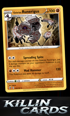 Galarian Runerigus 102/192 Pokemon Rare SWSH02: Rebel Clash Card NM