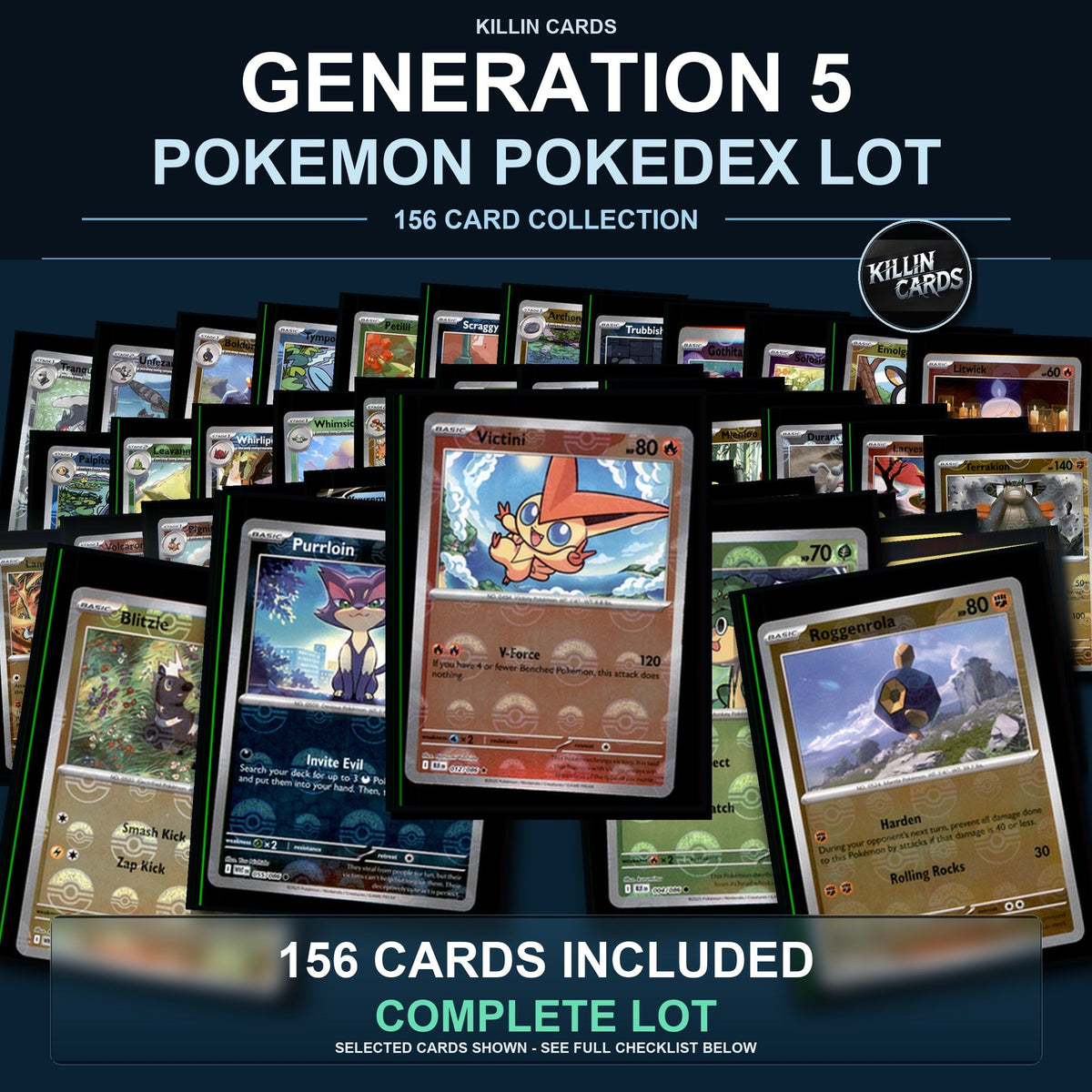 Pokemon TCG Generation 5 Unova Pokemon Pokedex Set 156 Cards Collection