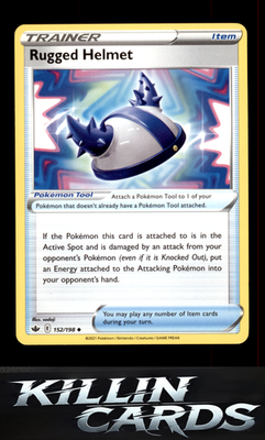 Rugged Helmet 152/198 Pokemon Uncommon SWSH06: Chilling Reign Card NM
