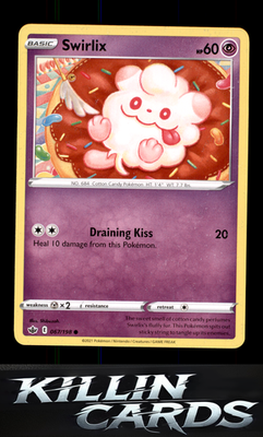 Swirlix 067/198 Pokemon Common SWSH06: Chilling Reign Card NM