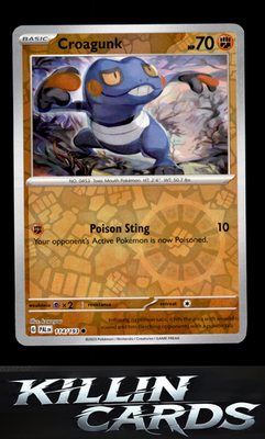 Reverse Holofoil Croagunk 114/193 Pokemon Common SV02: Paldea Evolved Card NM