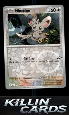 Reverse Holofoil Minccino 075/086 Pokemon Common SV: Black Bolt Card NM