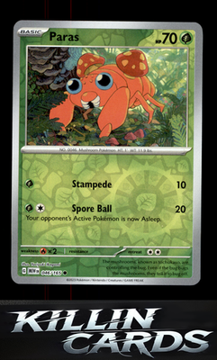 Reverse Holofoil Paras 046/165 Pokemon Common SV: Scarlet & Violet 151 Card NM
