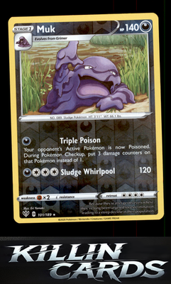 Reverse Holofoil Muk 101/189 Pokemon Rare SWSH03: Darkness Ablaze Card NM