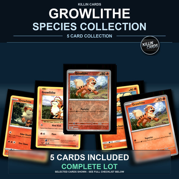 Pokemon TCG Growlithe Species Collection 5 Different Cards