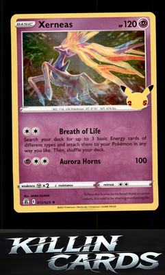 Xerneas 012/025 Pokemon Holo Rare Celebrations Card NM