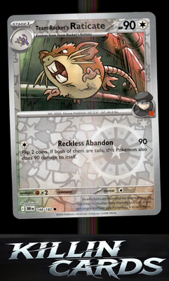 Reverse Holofoil Team Rocket's Raticate - 148/182 148/182 Pokemon Common SV10: D