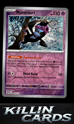 Reverse Holofoil Munkidori 044/131 Pokemon Rare SV: Prismatic Evolutions Card NM