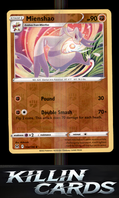 Reverse Holofoil Mienshao 104/196 Pokemon Uncommon SWSH11: Lost Origin Card NM
