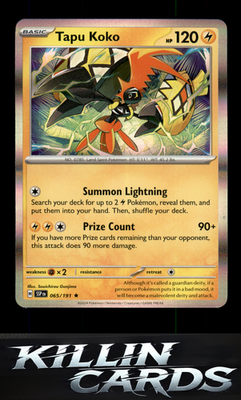 Tapu Koko 065/191 Pokemon Rare SV08: Surging Sparks Card NM