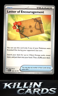 Letter of Encouragement 189/197 Pokemon Uncommon SV03: Obsidian Flames Card NM