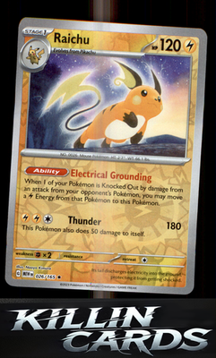 Reverse Holofoil Raichu 026/165 Pokemon Rare SV: Scarlet & Violet 151 Card NM