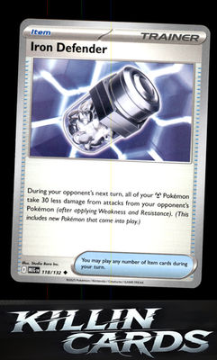 Iron Defender 118/132 Pokemon Uncommon ME01: Mega Evolution Card NM