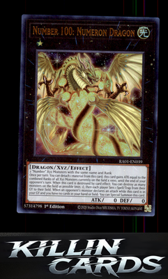 1st Edition Number 100: Numeron Dragon (Platinum Secret Rare) RA01-EN039 YuGiOh