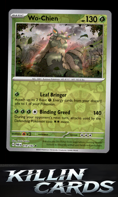 Reverse Holofoil Wo-Chien 018/182 Pokemon Rare SV04: Paradox Rift Card NM