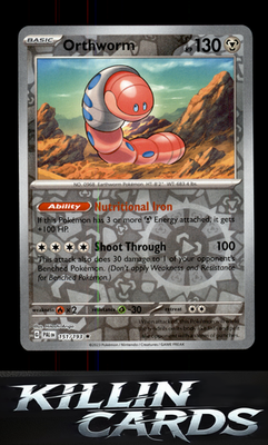 Reverse Holofoil Orthworm 151/193 Pokemon Rare SV02: Paldea Evolved Card NM