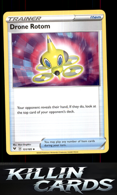 Drone Rotom 151/185 Pokemon Uncommon SWSH04: Vivid Voltage Card NM