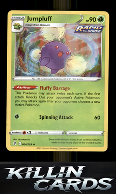 Jumpluff 004/203 Pokemon Holo Rare SWSH07: Evolving Skies Card NM