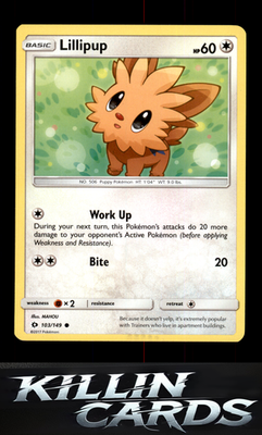 Lillipup 103/149 Pokemon Common SM Base Set Card NM