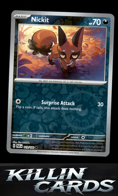Reverse Holofoil Nickit 119/182 Pokemon Common SV04: Paradox Rift Card NM