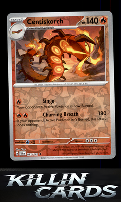 Reverse Holofoil Centiskorch 037/162 Pokemon Uncommon SV05: Temporal Forces Card