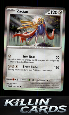 Zacian 136/182 Pokemon Rare SV04: Paradox Rift Card NM