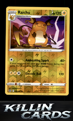 Reverse Holofoil Raichu 050/195 Pokemon Uncommon SWSH12: Silver Tempest Card NM