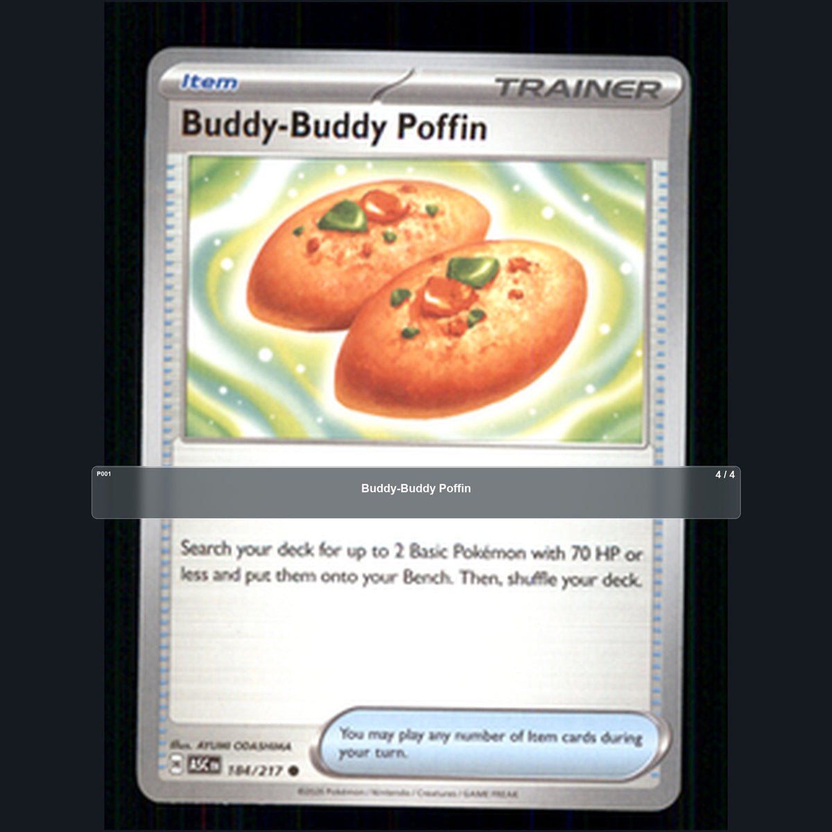 Pokemon TCG Buddy-Buddy Poffin Trainer Card Playset 4 Cards