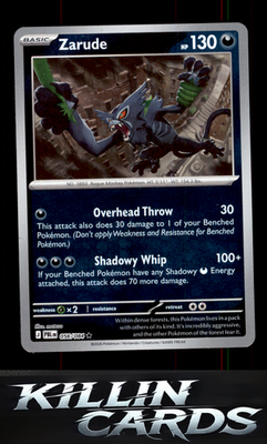 Reverse Holofoil Zarude 056/084 Pokemon Rare ME05: Pitch Black Card NM