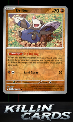 Reverse Holofoil Drilbur 085/162 Pokemon Common SV05: Temporal Forces Card NM