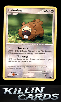 Bidoof 70/130 Pokemon Common Diamond and Pearl Card LP