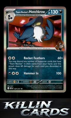 Team Rocket's Honchkrow (Team Rocket) 127/217 Pokemon Rare ME: Ascended Heroes C