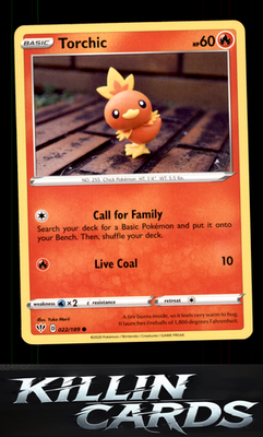 Torchic 022/189 Pokemon Common SWSH03: Darkness Ablaze Card NM