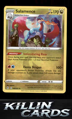 Salamence 109/203 Pokemon Holo Rare SWSH07: Evolving Skies Card NM