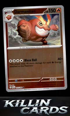 Reverse Holofoil Darmanitan 016/094 Pokemon Uncommon ME02: Phantasmal Flames Car