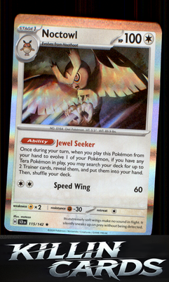 Noctowl 115/142 Pokemon Rare SV07: Stellar Crown Card NM